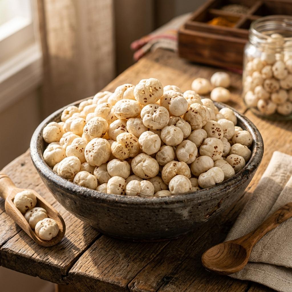 Premium Sharda Makhana in a ceramic bowl